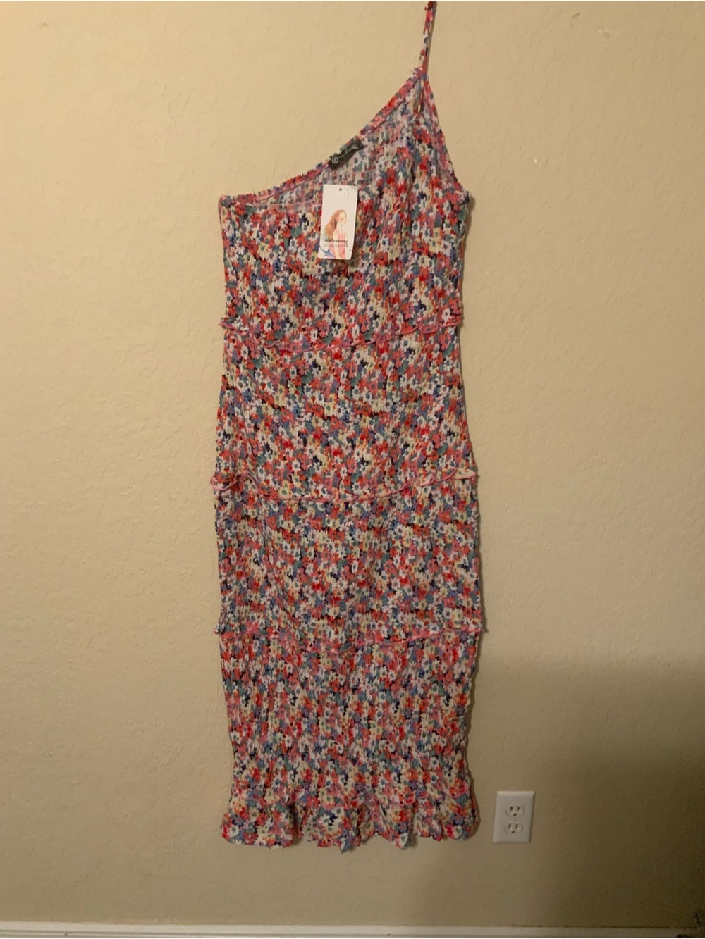 Prettygarden woman’s floral midi dress NWT, Anthro Inspired, Cottagecore, size L